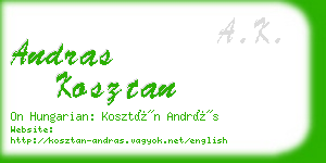 andras kosztan business card